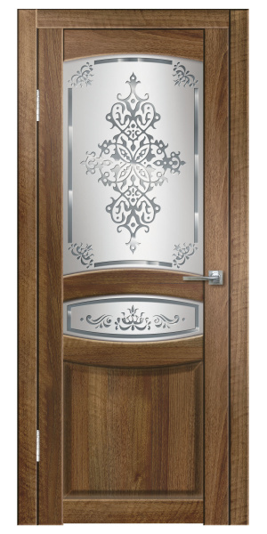 Межкомнатная дверь Дверная линия Гармония ДО Барон темный/ Сатинато художественное 600х2000