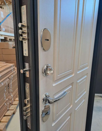 Входная дверь с терморазрывом Промет Термо Норд Антик медь/ Лиственница белая 980х2050 Правое