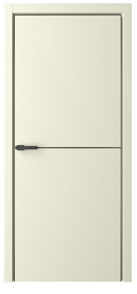 Межкомнатная дверь Albero Лайн-2 ДГ Слоновая кость/кромка Алюм.хром с 3-х сторон 900х2000 (Защелка магнит. WC)