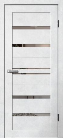Межкомнатная дверь FlyDoors B1 ДО  Бетон светлый/ Зеркало  600х2000