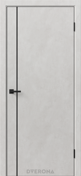 Межкомнатная дверь DVERONA Орион 1.1 ЛАЙТ Бетон светлый/ ABS черная 600х2000